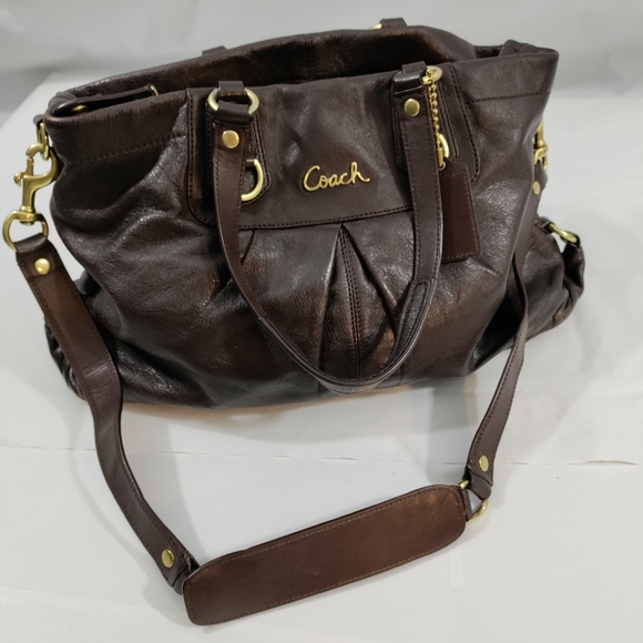 Coach Vintage Ashley Bucket Bag Genuine Leather Convertible Crossbody Brown - Picture 14 of 14
